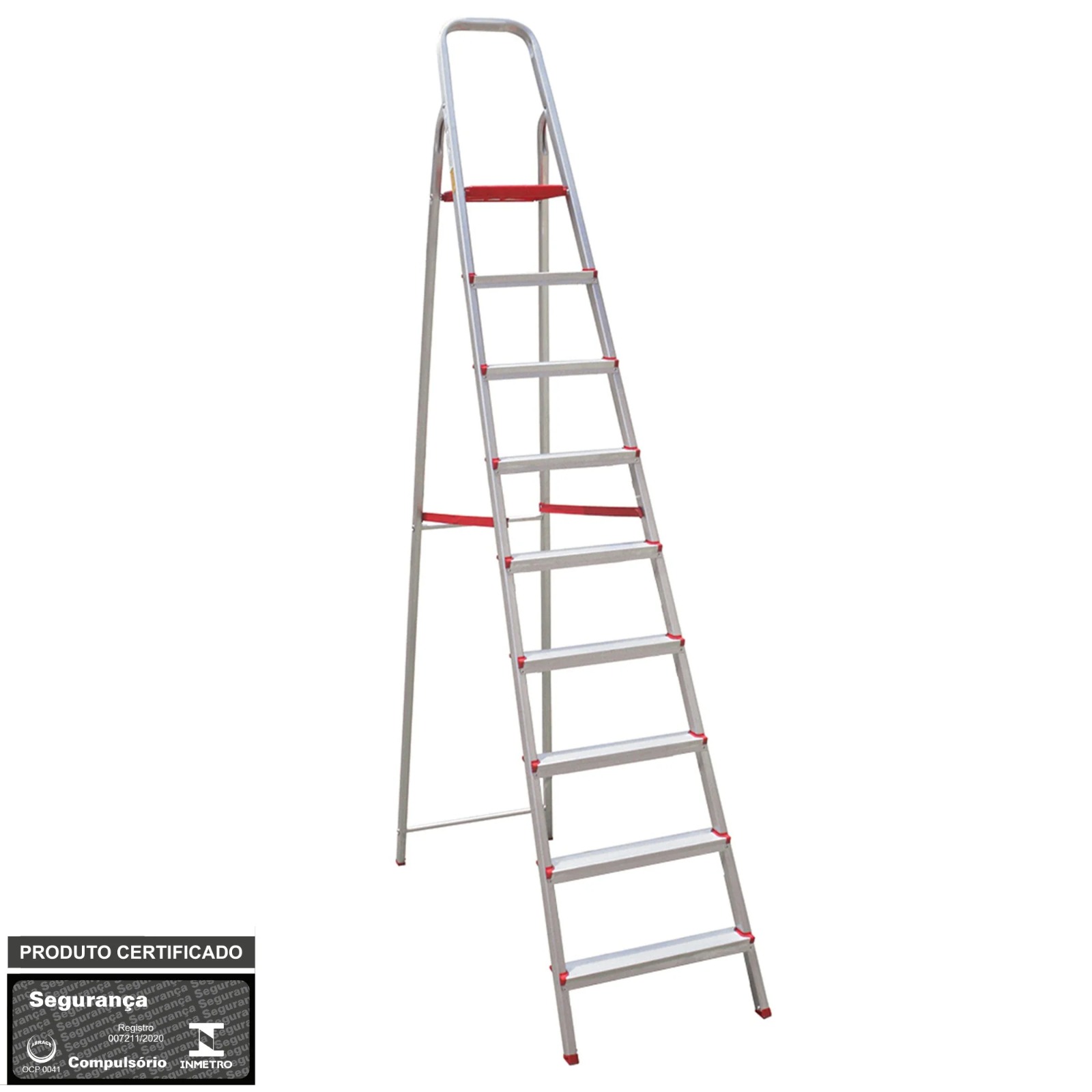 Escada De Alumínio Tesoura Botafogo Lar & Lazer 9 Degraus